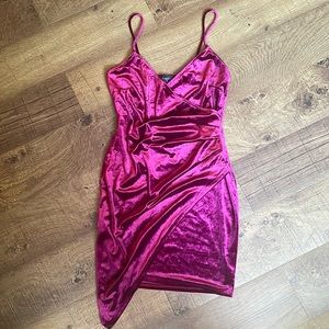 Burgundy Velvet Cocktail/ Party Dress S\M